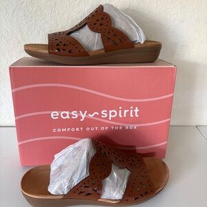 Easy Spirit Women's Brixton 3 Medium Brown Comfort Slip-On Sandals Size 7 M